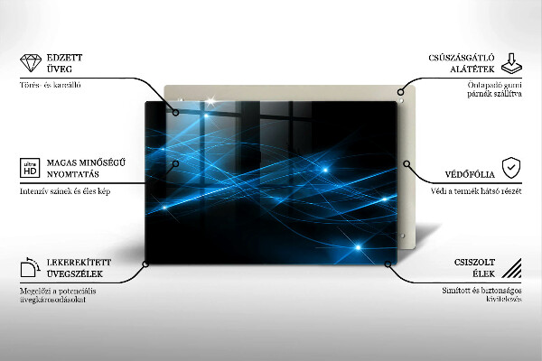 Skärbräda glas modern Abstrakt blå rök