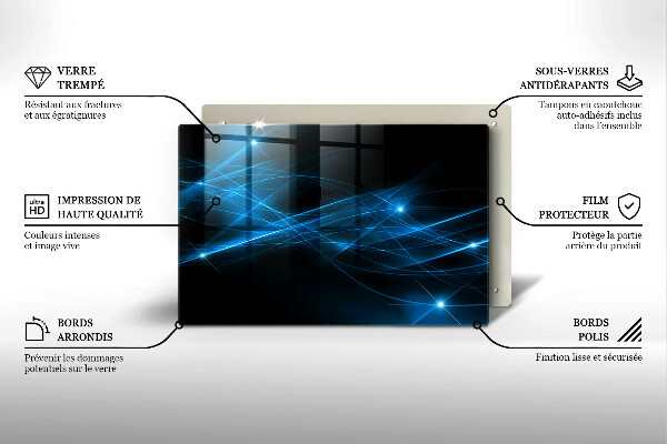 Skärbräda glas modern Abstrakt blå rök