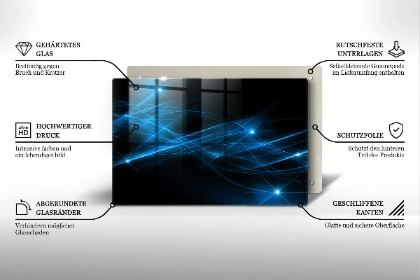 Skärbräda glas modern Abstrakt blå rök