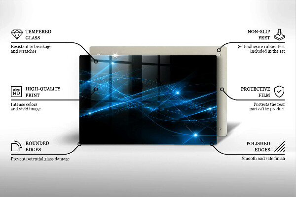 Skärbräda glas modern Abstrakt blå rök