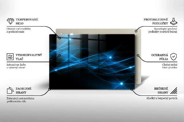 Skärbräda glas modern Abstrakt blå rök