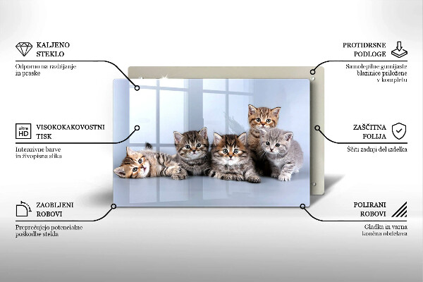 Skärbräda glas modern Söta små kattungar