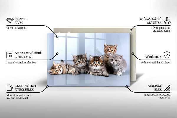 Skärbräda glas modern Söta små kattungar