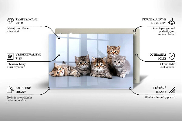 Skärbräda glas modern Söta små kattungar