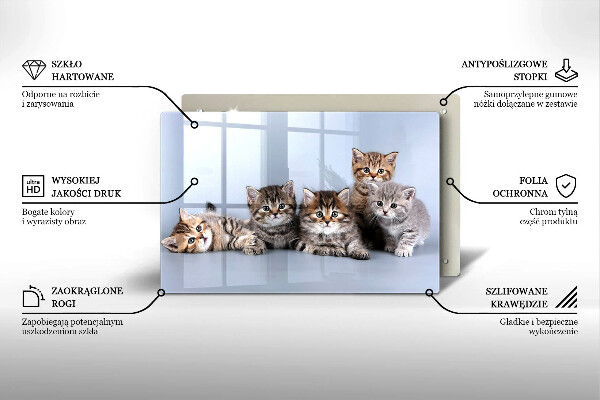 Skärbräda glas modern Söta små kattungar