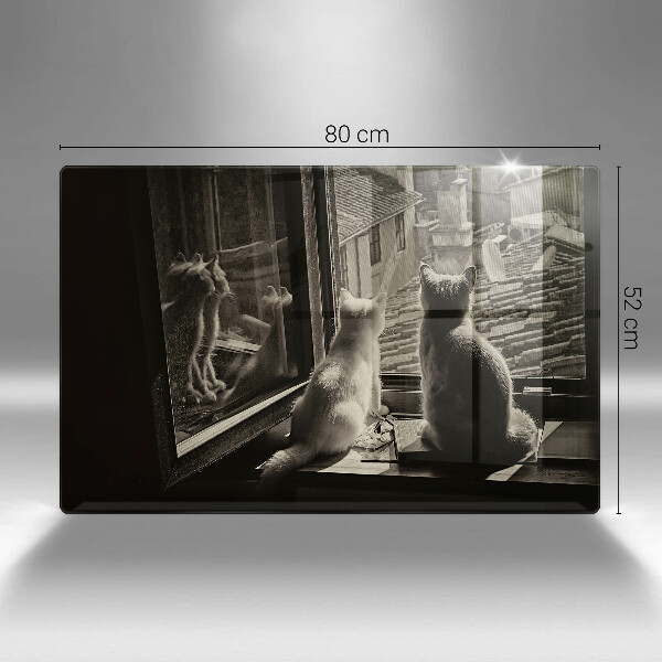 Skärbräda glas modern Katter stad och fönster