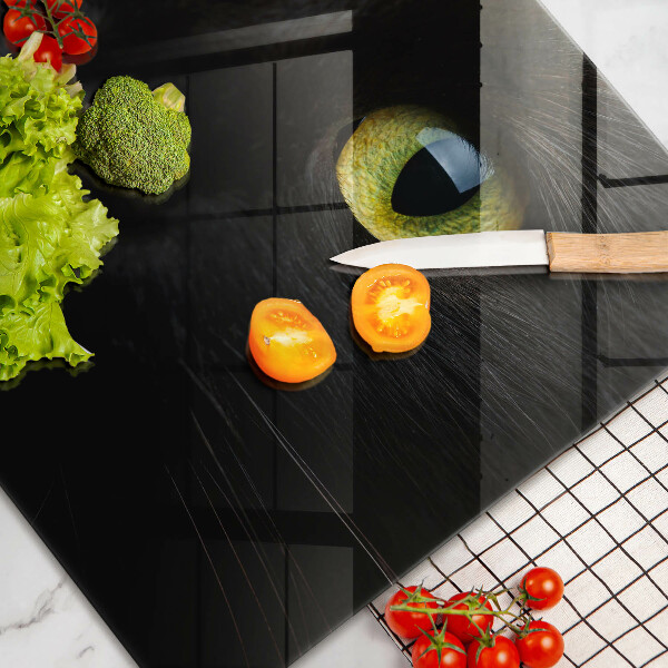 Skärbräda glas modern Djurkattögon