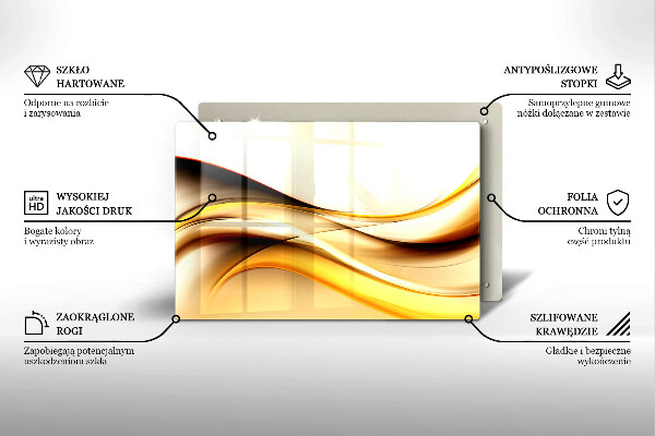Skärbräda glas modern Abstrakta röklinjer