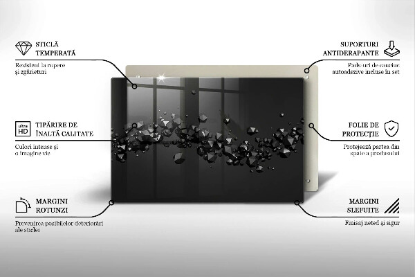 Skärbräda glas modern 3D-former abstrakt