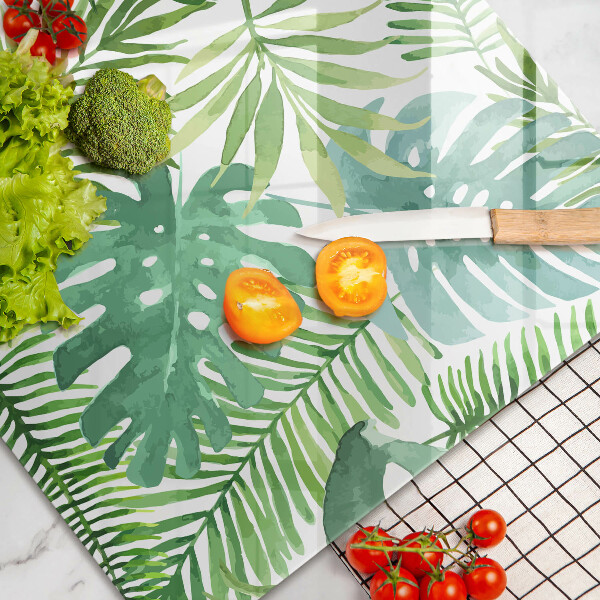 Skärbräda glas modern Akvarell boho blad