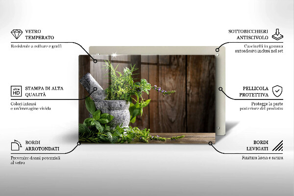 Skärbräda glas modern Växter Örter och Trä