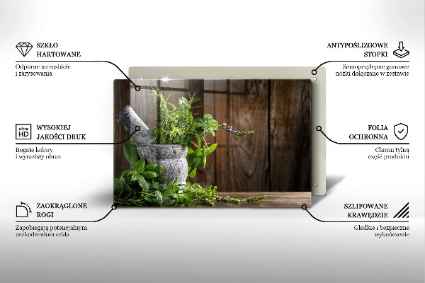 Skärbräda glas modern Växter Örter och Trä