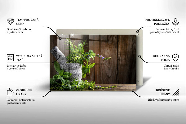 Skärbräda glas modern Växter Örter och Trä