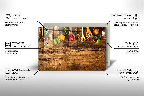 Skärbräda glas modern Kryddskedar av trä