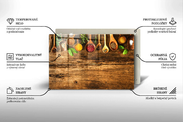 Skärbräda glas modern Kryddskedar av trä