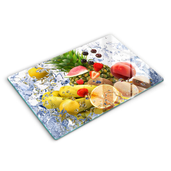 Skärbräda glas modern Saftig frukt och vatten