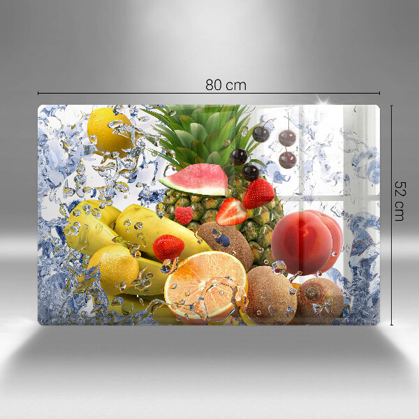 Skärbräda glas modern Saftig frukt och vatten