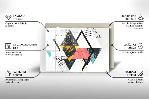 Skärbräda glas modern Abstraktionstrianglar