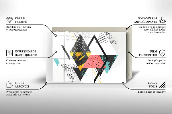 Skärbräda glas modern Abstraktionstrianglar