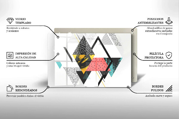 Skärbräda glas modern Abstraktionstrianglar