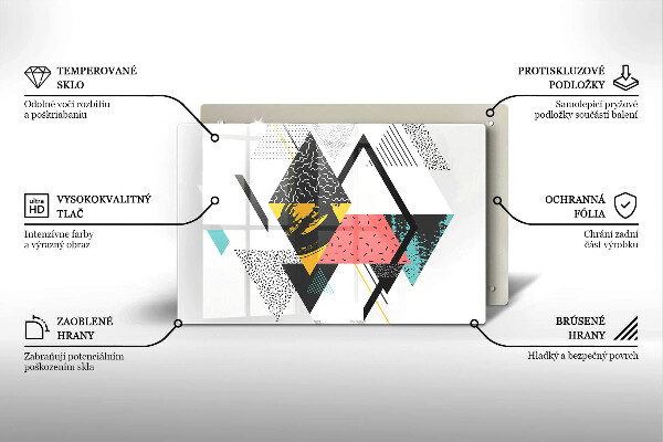 Skärbräda glas modern Abstraktionstrianglar