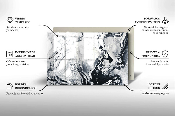 Skärbräda glas modern Bläckabstraktion