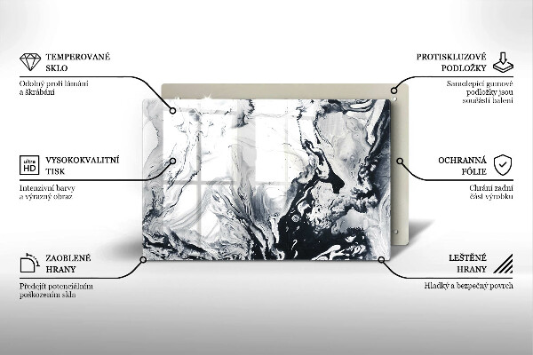 Skärbräda glas modern Bläckabstraktion