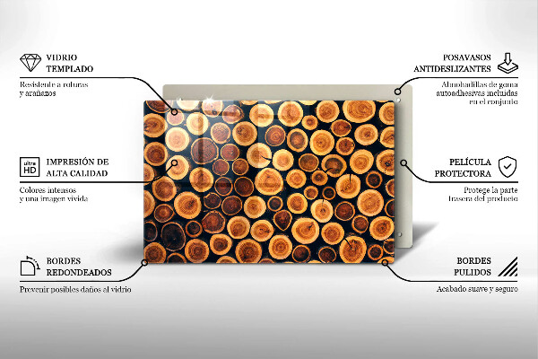 Skärbräda glas modern Trästubbar