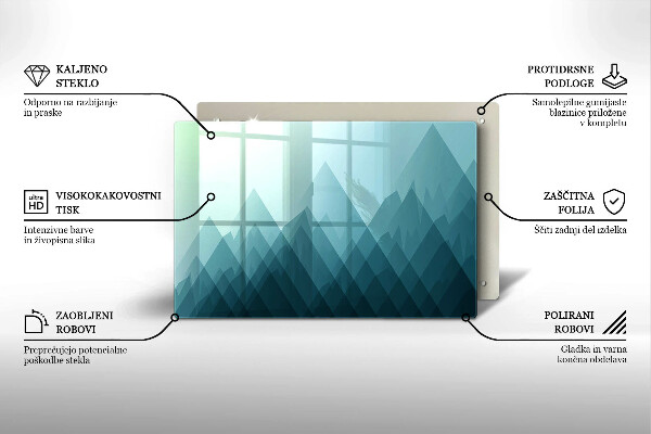 Skärbräda glas modern Abstrakta berg
