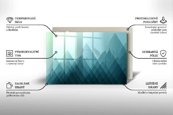 Skärbräda glas modern Abstrakta berg