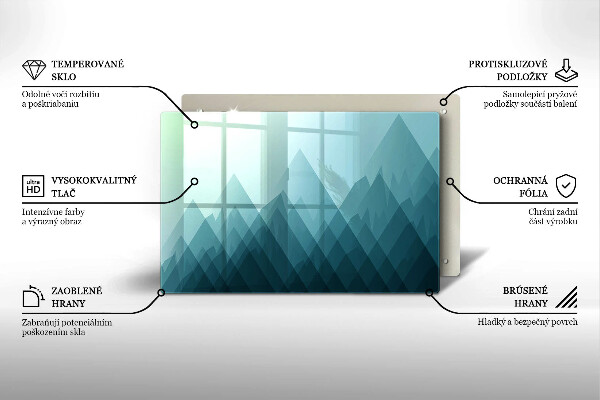 Skärbräda glas modern Abstrakta berg