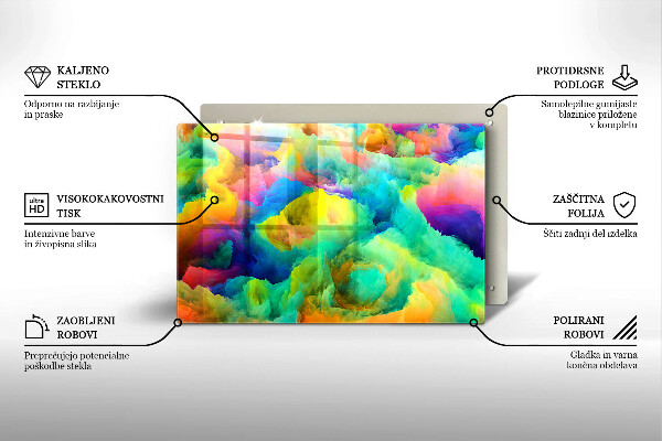 Skärbräda glas modern Färgglad abstraktion