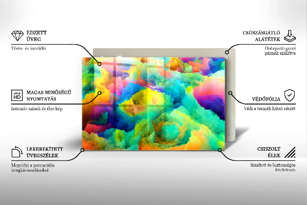 Skärbräda glas modern Färgglad abstraktion