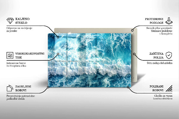 Skärbräda glas modern Vatten havsvågor