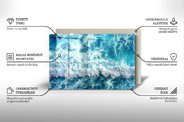 Skärbräda glas modern Vatten havsvågor