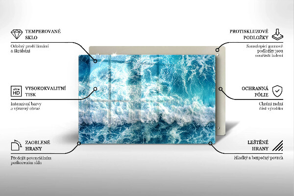 Skärbräda glas modern Vatten havsvågor