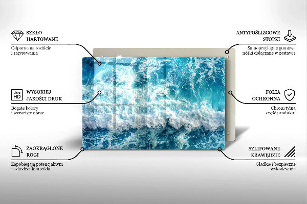 Skärbräda glas modern Vatten havsvågor
