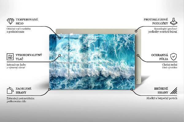 Skärbräda glas modern Vatten havsvågor