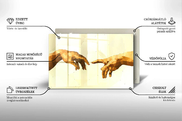 Skärbräda glas modern Skapandet av Adams händer