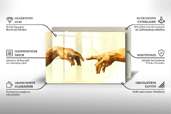 Skärbräda glas modern Skapandet av Adams händer