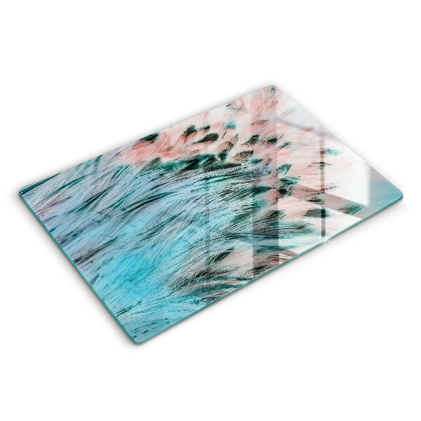 Skärbräda glas modern Boho fågelfjädrar