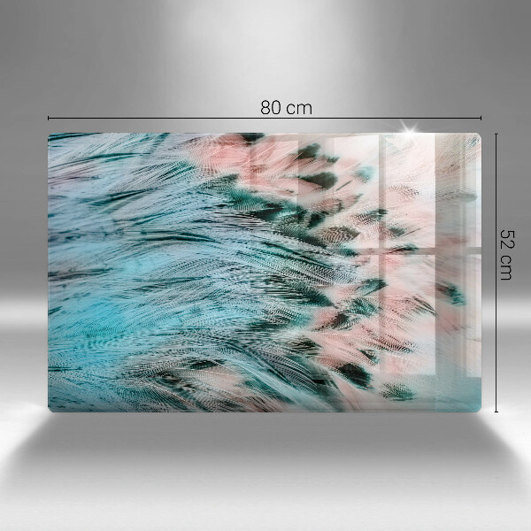 Skärbräda glas modern Boho fågelfjädrar