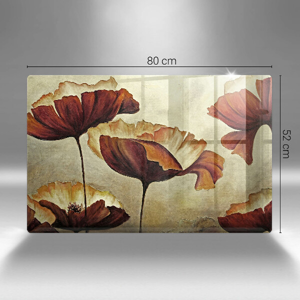 Skärbräda glas modern Målade bohoblommor