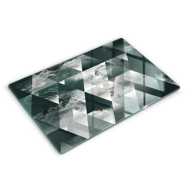 Skärbräda glas modern Trianglar och vatten