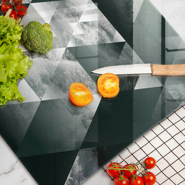 Skärbräda glas modern Trianglar och vatten