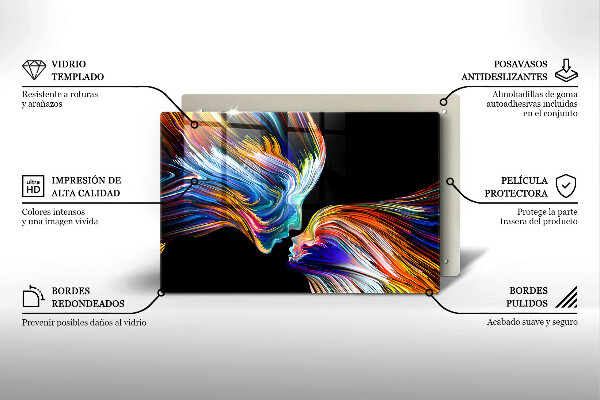 Skärbräda glas modern Abstrakt kyss