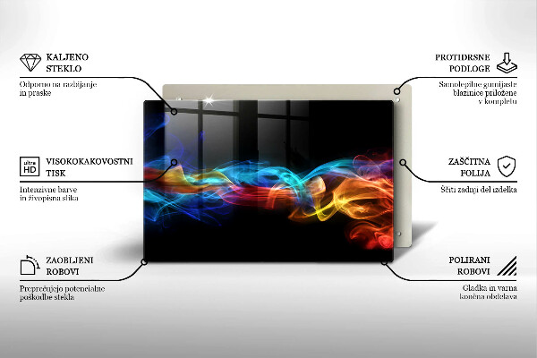 Skärbräda glas modern Färgad rök