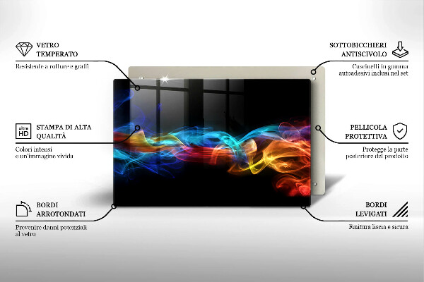 Skärbräda glas modern Färgad rök