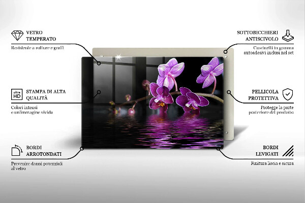 Skärbräda glas modern Orkidé vatten zen