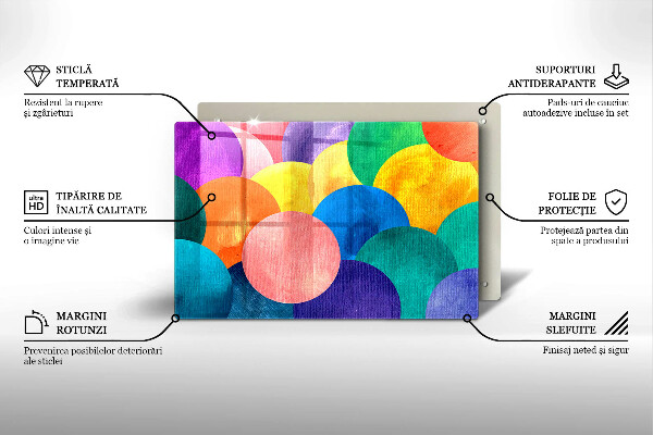 Skärbräda glas modern Färgade hjul